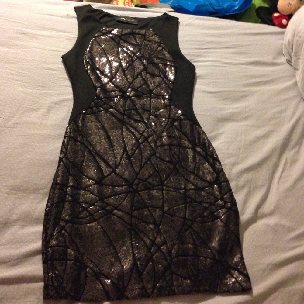 Akira black sequined dress